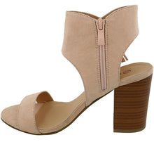 Top Moda Women's Lace Up Side Tassel Fringe Stacked Chunky Heel Sandal