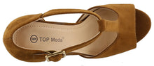Top Moda Women's Peep Toe T-Strap Buckle Platform High Heel Sandal