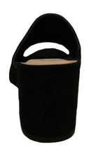 Wild Diva Women's Slip On Peep Toe Stacked Chunky Heel Mule