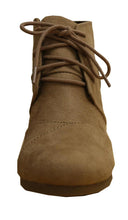 Cambridge Select Women's Lace Up Wedge High Heel Ankle Boot