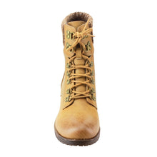 Refresh AD21 Women's Lace Up Sweater Collar Ankle Combat Booties