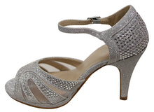 Bella Marie Shania-26 Women's peep toe rhinestone glitter strappy mesh dance sandals