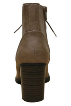 Cambridge Select Women's Zipper Lace Up Chunky Heel Ankle Bootie