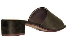 City Classified Women's Open Toe Chunky Heel Suede Slide Sandals Shoes