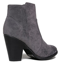 Breckelle's Womens Almond Toe Faux Suede Think Chunky Heel Cowboy Ankle Bootie