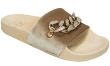 Betani Women's Chain Link Velvet Slip On Slide Sandal