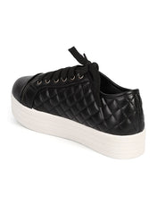 Breckelles DI87 Women Leatherette Quilted Cap Toe Flatform Sneaker