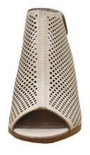 Cambridge Select Women's Laser Cut Slingback Stacked Heel Pump Bootie