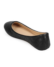 Refresh EE11 Women Quilted Leatherette Round Toe Slip On Ballet Flat