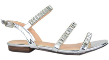 Chase & Chloe Women's Strappy Rhinestone Slingback Flat Sandal