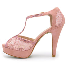 Top Moda Hy-5 Open Toe Crochet High Heel Sandals
