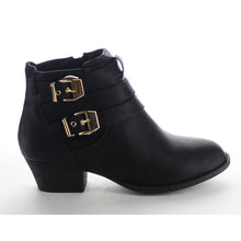 Top Moda Cl-14 Women's Buckle Straps Stacked Low Heel Ankle Booties