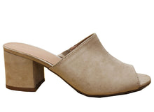 Wild Diva Women's Slip On Peep Toe Stacked Chunky Heel Mule