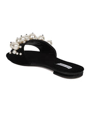 Women Velvet Faux Pearl Sandal - Casual, Dressy, Trendy - Pearl Slide - GH30 By Cape Robbin