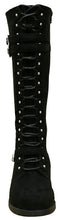 Cambridge Select Women's Strappy Lace-Up Knee High Combat Stacked Heel Boot
