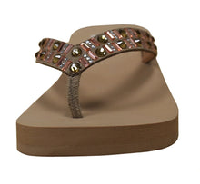 Yellow Box Women's Tutsi Rhinestone Comfort Foam Wedge Flip Flop Sandal