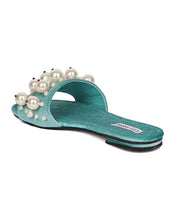 Women Velvet Faux Pearl Sandal - Casual, Dressy, Trendy - Pearl Slide - GH30 By Cape Robbin