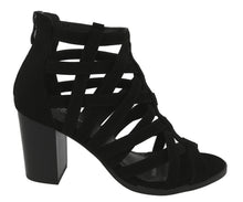 Top Moda Women's Laser Cutout Open Toe Chunky Stacked Heel Ankle Bootie