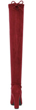 Forever Link Women's Stacked Chunky Heel Stretch Thigh High Pull On Boot