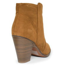 Breckelle's Womens Almond Toe Faux Suede Think Chunky Heel Cowboy Ankle Bootie