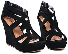 Women's Strappy Open Toe Platform Wedge