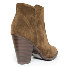 Breckelle's Womens Almond Toe Faux Suede Think Chunky Heel Cowboy Ankle Bootie
