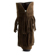 Kali Women's 2 Layer Fringe Faux Suede Boots (Adults)