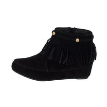 Bella Marie Campus-28 Womens Round Toe Moccasin Ankle High Faux Suede Boots