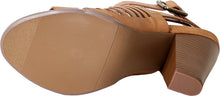 Delicious By Soda Yummy Cutout Stacked Heel Sandal