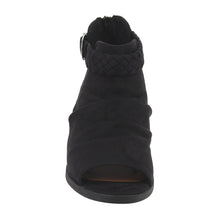 Soda Women's Brinley Braided Buckle Slouchy Peep Toe Bootie