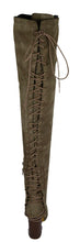 Chase & Chloe Women's Over The Knee Thigh High Lace Up Corset Boot
