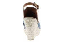 Soda Women's Open Toe Ruched Canvas Espadrille Platform Wedge