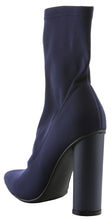 Cape Robbin Women's Pointy Toe Lycra Elastic Pull on Ankle Bootie Heel Boot