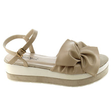 Nature Breeze FJ17 Women's Plaform Wedge Heel Ruched Bow Tie Dress Sandals