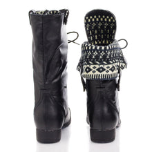 DBDK Elegant Womens Faux Leather Combat Boot