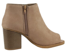Soda Women's Sueded Fringe Peep Toe Chunky Stacked Heel Bootie
