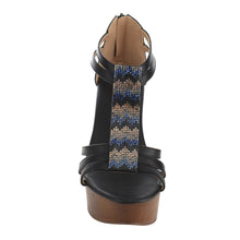 Refresh IE24 Women's T-strap Back Zipper Platform Wedge Sandal