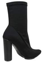 Cape Robbin Women's Pointy Toe Lycra Elastic Pull on Ankle Bootie Heel Boot