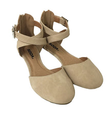 Soda KINER Women's Darling Almond Toe Criss Cross Ankle Strap Flat