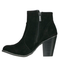 Breckelle's Womens Almond Toe Faux Suede Think Chunky Heel Cowboy Ankle Bootie