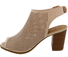 Top Moda Women's Perforated Cutout Slingback Bootie
