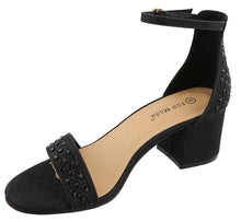 Top Moda Women's Studded Strappy Stacked Block Heel Sandal