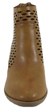 City Classified Women's Miami Perforated Laser Cut Chunky Heel Bootie