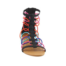 Women's Ankle High Elastic Gladiator Sandals Elastic Straps Flats