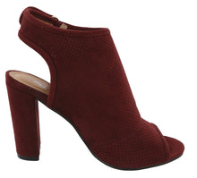 Top Moda Women's Perforated Cutout Laser Chunky Stacked Heel Ankle Bootie