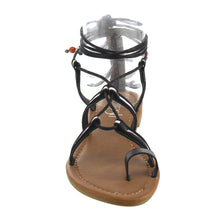 Refresh ID48 Women's Gladiator Strappy Lace Up Tassel Flat Beach Sandal