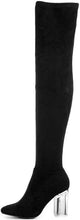 Cape Robbin Fay-2 Over The Knee Stretch Glass Heel Thigh High Boots