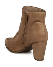 Breckelles GA93 Women Faux Suede Pointy Toe Chunky Heel Bootie