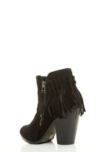 Breckelle's Womens Almond Toe High Chunky Heel Tassel Fringe Ankle Bootie Boot