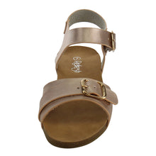 Refresh IE26 Women's Metallic Buckle Ankle Strap Flat Beach Sandal